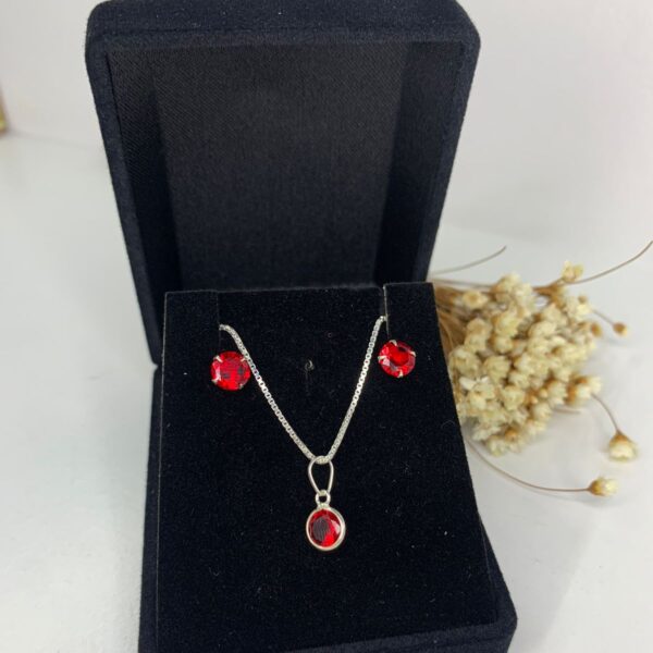 Conjunto Ponto de Luz Redondo Vermelho